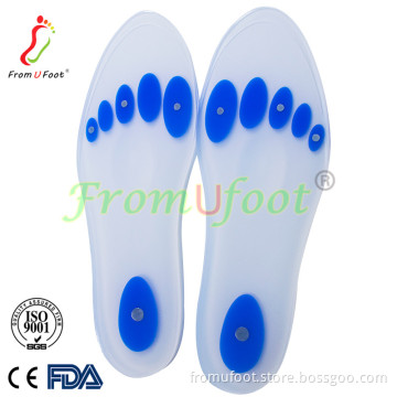 Magnet massage arch support Silicone Gel Comfort Full Length silicone insoles